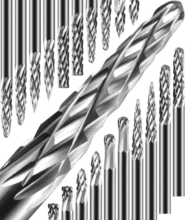 20 Pcs Carbide Burr Set 1/8" Shank Compatible with Dremel Bits Rotary Tools