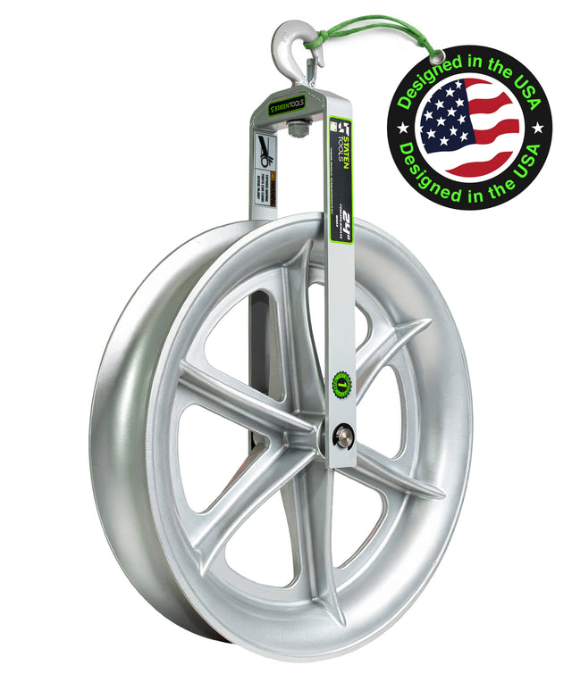 24" Hook Sheave 652 | 6500lb Capacity | Staten Tools | Hook, Wire, Rope | Works with Greenlee Pullers