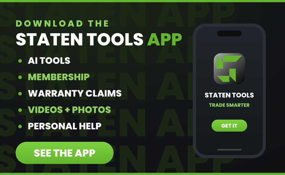 Staten Tools app — AI tools, membership, warranty claims, videos, photos, personal help