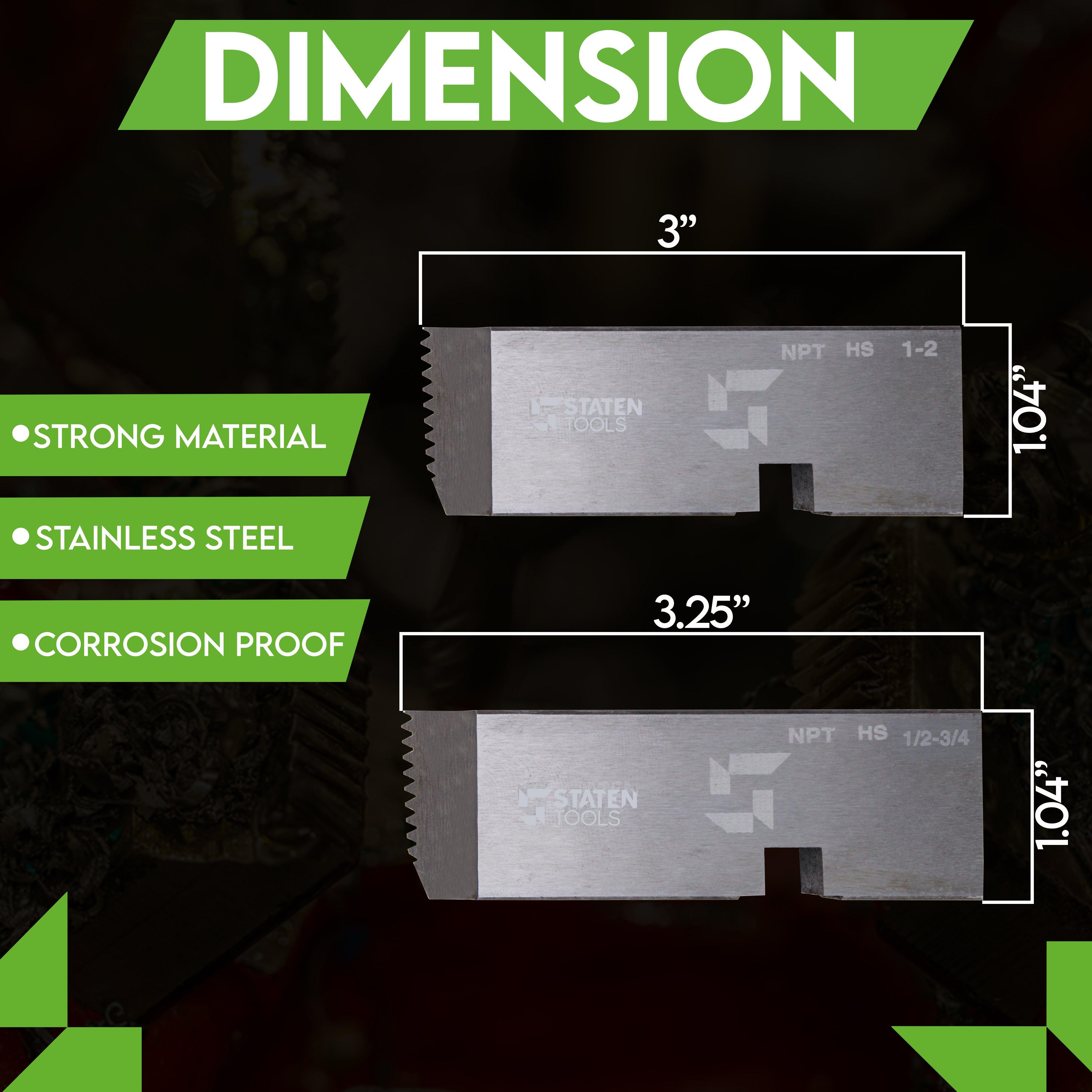 Steel Dragon Tools 47770 Pipe Threading Dies - 1" To 2" High-Speed Steel NPT Right-Hand, Fits RIDGID 811A